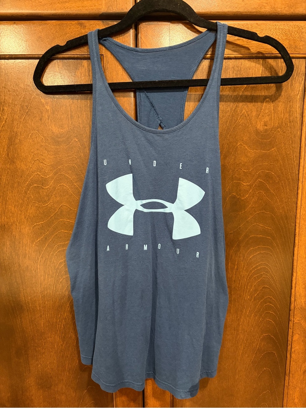 Under Armour Navy Racerback Tank with White Logo